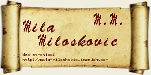 Mila Milošković vizit kartica